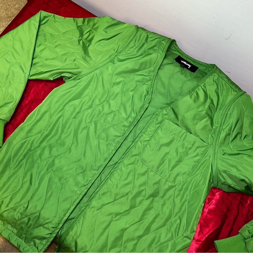 Stussy green convertible jacket/ vest
